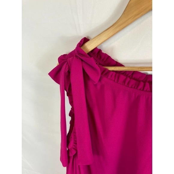 Cece Ruffled Asymmetric Long Sleeve Cold Shoulder Blouse Size XS - Picture 6 of 10